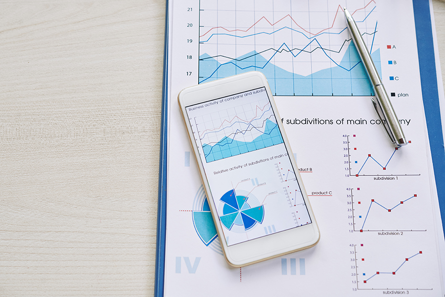 a financial chart to report the value of your business